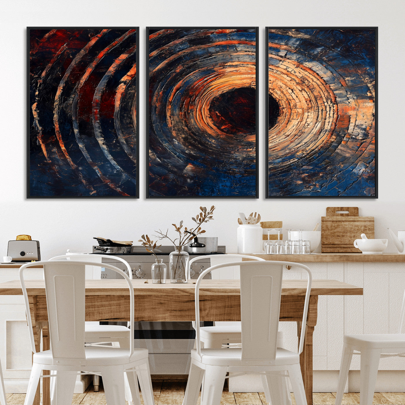 Wood Tree Ring Wall Art Print - Natural Wood Canvas Print, featuring an intricate tree ring pattern with organic textures, perfect for rustic and nature-inspired decor.