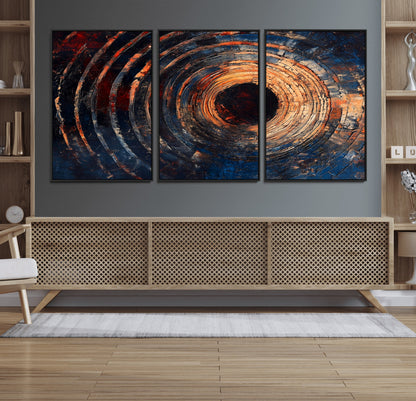 Wood Tree Ring Wall Art Print - Natural Wood Canvas Print, featuring an intricate tree ring pattern with organic textures, perfect for rustic and nature-inspired decor.