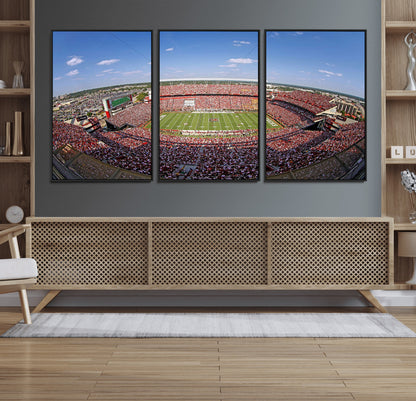 An William Brice-Stadium view of a full football stadium with cheering fans and clear blue skies, capturing the excitement and energy of the game.