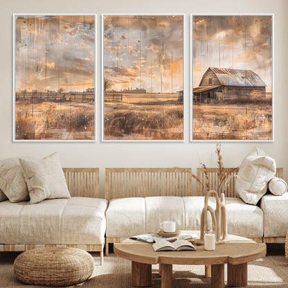 Rustic Farmhouse Wall Decor, Old Barn Painting, Southwestern Canvas Print, Home Improvement, Modern Farmhouse Wall Art, Home Decor,Home Gift