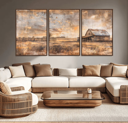 Rustic Farmhouse Wall Decor, Old Barn Painting, Southwestern Canvas Print, Home Improvement, Modern Farmhouse Wall Art, Home Decor,Home Gift