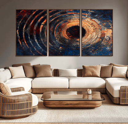 Wood Tree Ring Wall Art Print - Natural Wood Canvas Print, featuring an intricate tree ring pattern with organic textures, perfect for rustic and nature-inspired decor.
