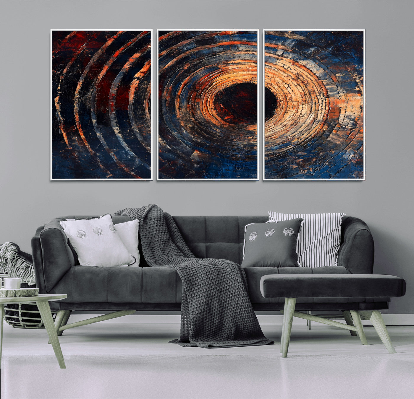 Wood Tree Ring Wall Art Print - Natural Wood Canvas Print, featuring an intricate tree ring pattern with organic textures, perfect for rustic and nature-inspired decor.