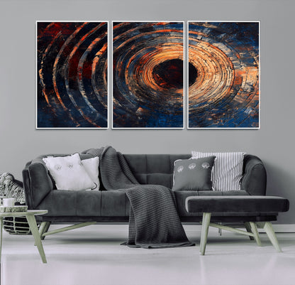 Wood Tree Ring Wall Art Print - Natural Wood Canvas Print, featuring an intricate tree ring pattern with organic textures, perfect for rustic and nature-inspired decor.