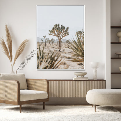 Wall art of a Joshua Tree in soft neutral tones, perfect for desert-inspired or Southwestern minimalist home decor.