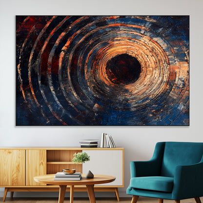 Wood Tree Ring Wall Art Print - Natural Wood Canvas Print, featuring an intricate tree ring pattern with organic textures, perfect for rustic and nature-inspired decor.