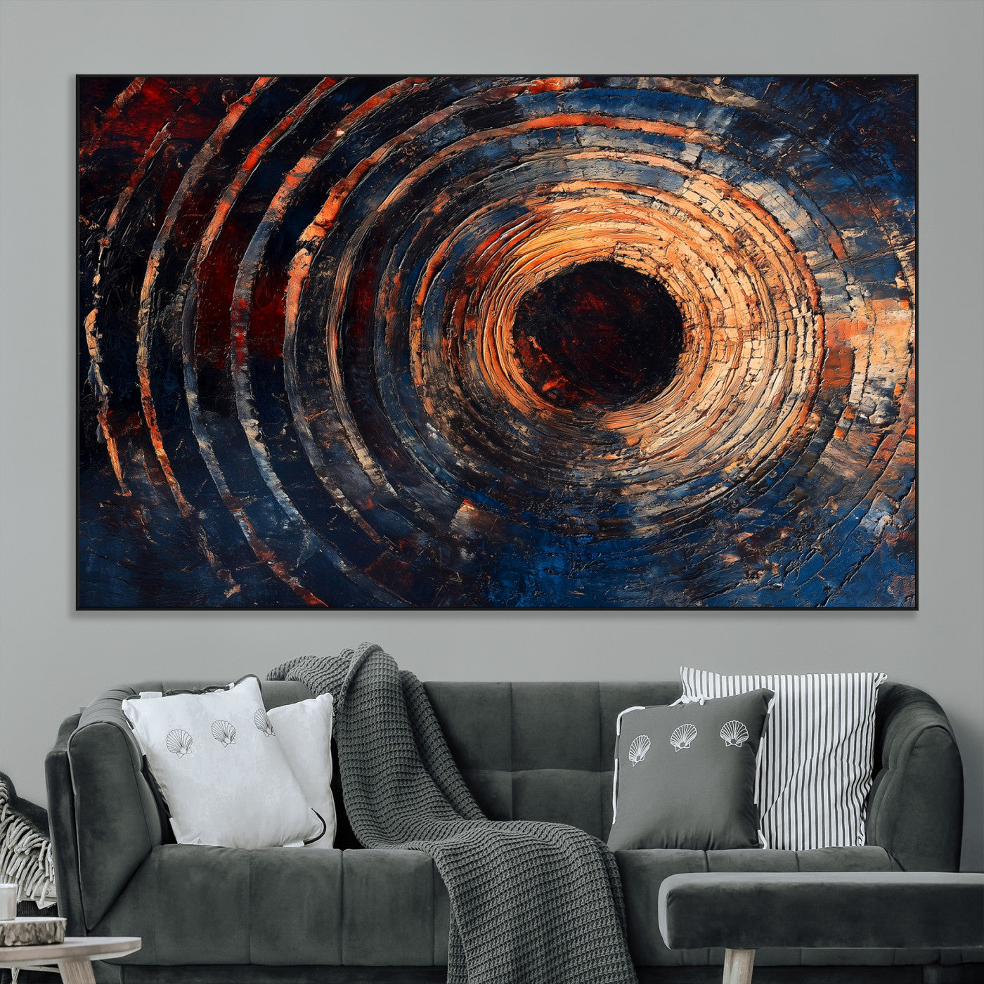 Wood Tree Ring Wall Art Print - Natural Wood Canvas Print, featuring an intricate tree ring pattern with organic textures, perfect for rustic and nature-inspired decor.