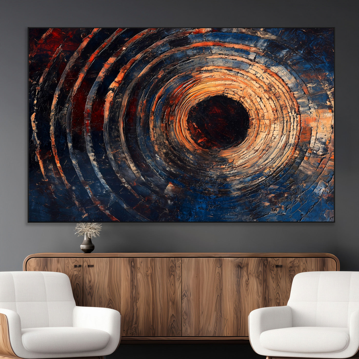 Wood Tree Ring Wall Art Print - Natural Wood Canvas Print, featuring an intricate tree ring pattern with organic textures, perfect for rustic and nature-inspired decor.