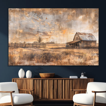 Rustic Farmhouse Wall Decor, Old Barn Painting, Southwestern Canvas Print, Home Improvement, Modern Farmhouse Wall Art, Home Decor,Home Gift