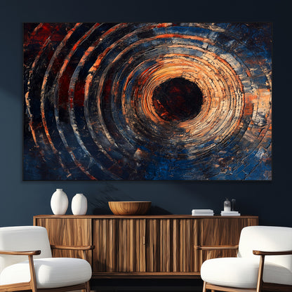 Wood Tree Ring Wall Art Print - Natural Wood Canvas Print, featuring an intricate tree ring pattern with organic textures, perfect for rustic and nature-inspired decor.