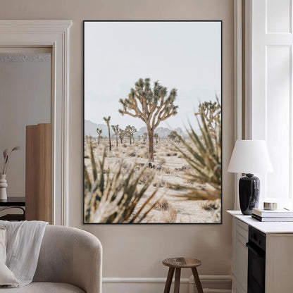 Wall art of a Joshua Tree in soft neutral tones, perfect for desert-inspired or Southwestern minimalist home decor.