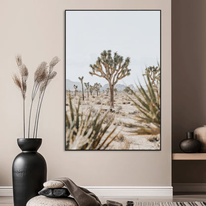 Wall art of a Joshua Tree in soft neutral tones, perfect for desert-inspired or Southwestern minimalist home decor.