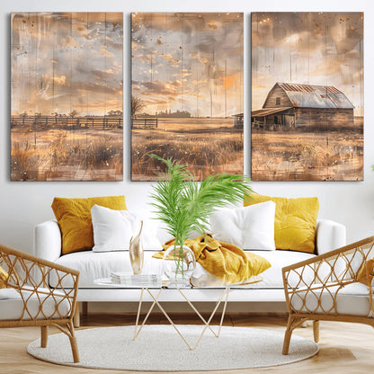 Rustic Farmhouse Wall Decor, Old Barn Painting, Southwestern Canvas Print, Home Improvement, Modern Farmhouse Wall Art, Home Decor,Home Gift