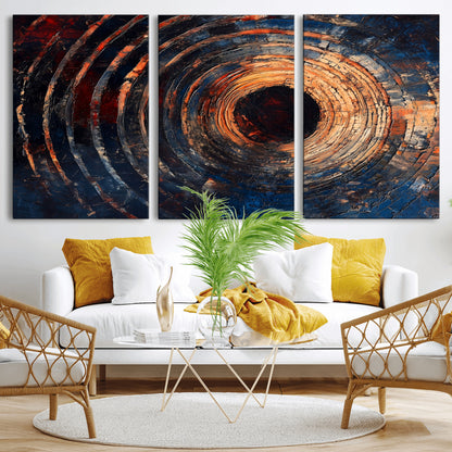 Wood Tree Ring Wall Art Print - Natural Wood Canvas Print, featuring an intricate tree ring pattern with organic textures, perfect for rustic and nature-inspired decor.