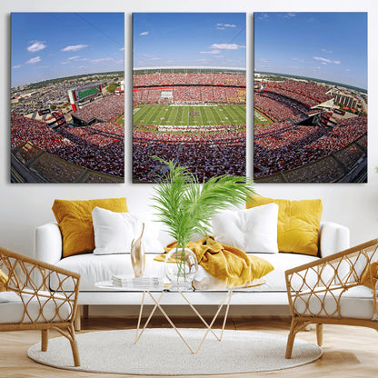 An William Brice-Stadium view of a full football stadium with cheering fans and clear blue skies, capturing the excitement and energy of the game.