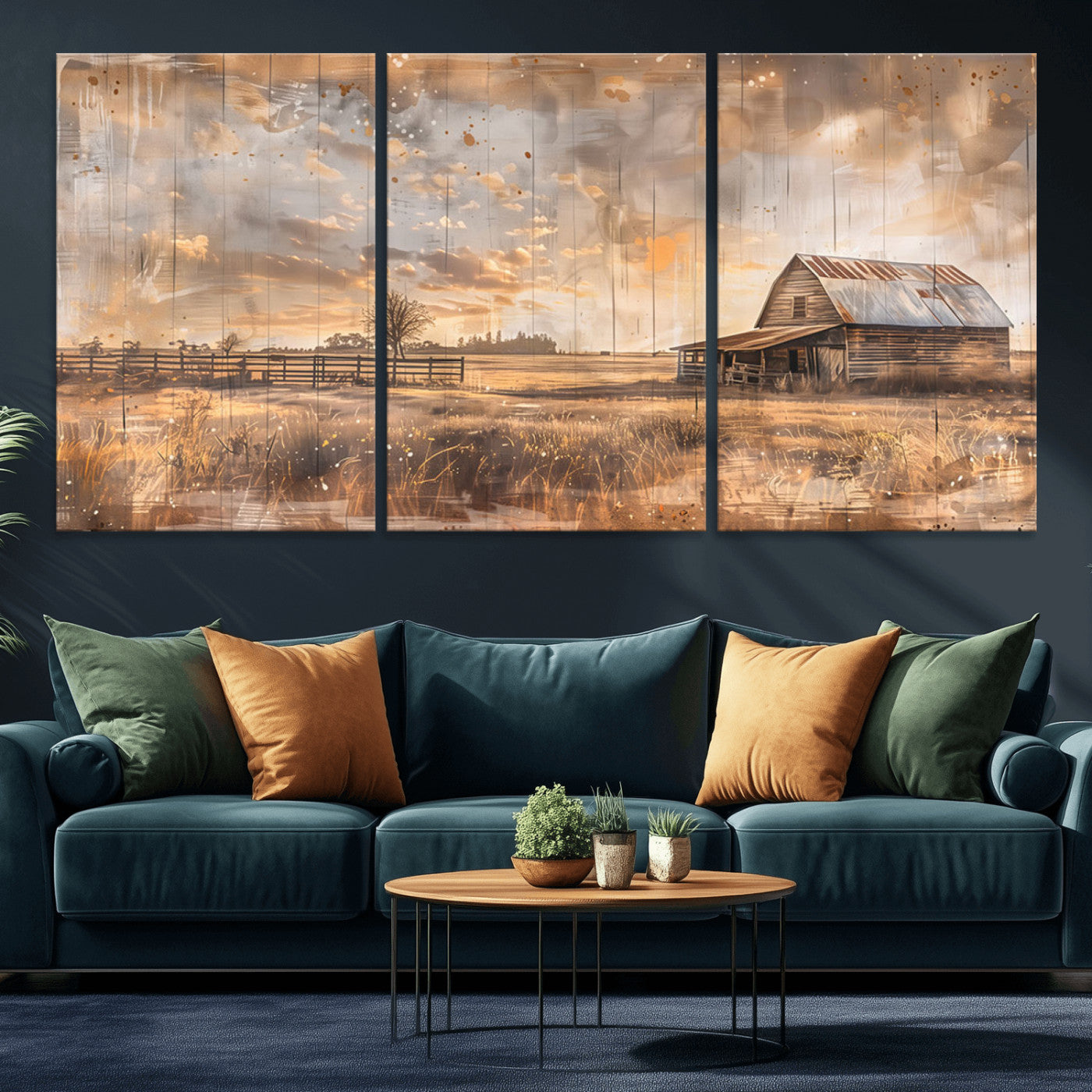 Rustic Farmhouse Wall Decor, Old Barn Painting, Southwestern Canvas Print, Home Improvement, Modern Farmhouse Wall Art, Home Decor,Home Gift