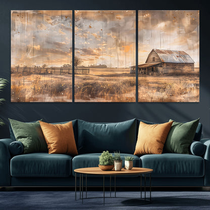Rustic Farmhouse Wall Decor, Old Barn Painting, Southwestern Canvas Print, Home Improvement, Modern Farmhouse Wall Art, Home Decor,Home Gift