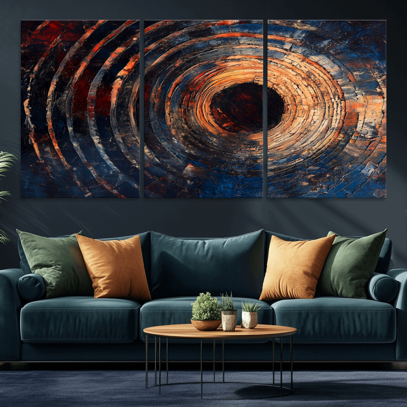 Wood Tree Ring Wall Art Print - Natural Wood Canvas Print, featuring an intricate tree ring pattern with organic textures, perfect for rustic and nature-inspired decor.