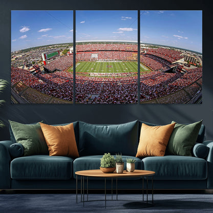 An William Brice-Stadium view of a full football stadium with cheering fans and clear blue skies, capturing the excitement and energy of the game.