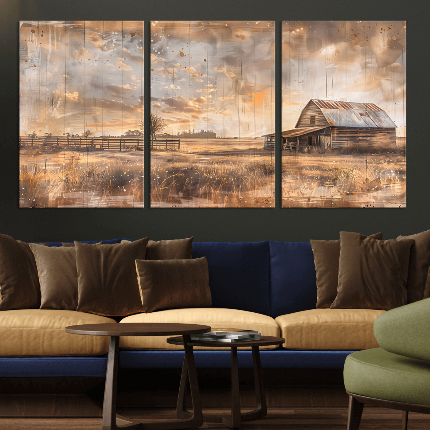 Rustic Farmhouse Wall Decor, Old Barn Painting, Southwestern Canvas Print, Home Improvement, Modern Farmhouse Wall Art, Home Decor,Home Gift