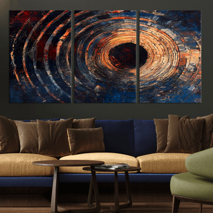 Wood Tree Ring Wall Art Print - Natural Wood Canvas Print, featuring an intricate tree ring pattern with organic textures, perfect for rustic and nature-inspired decor.
