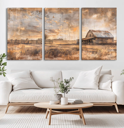 Rustic Farmhouse Wall Decor, Old Barn Painting, Southwestern Canvas Print, Home Improvement, Modern Farmhouse Wall Art, Home Decor,Home Gift