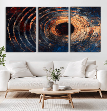 Wood Tree Ring Wall Art Print - Natural Wood Canvas Print, featuring an intricate tree ring pattern with organic textures, perfect for rustic and nature-inspired decor.