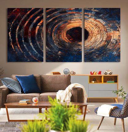 Wood Tree Ring Wall Art Print - Natural Wood Canvas Print, featuring an intricate tree ring pattern with organic textures, perfect for rustic and nature-inspired decor.