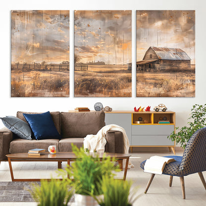 Rustic Farmhouse Wall Decor, Old Barn Painting, Southwestern Canvas Print, Home Improvement, Modern Farmhouse Wall Art, Home Decor,Home Gift