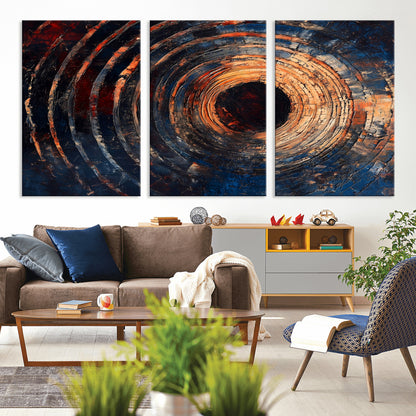 Wood Tree Ring Wall Art Print - Natural Wood Canvas Print, featuring an intricate tree ring pattern with organic textures, perfect for rustic and nature-inspired decor.