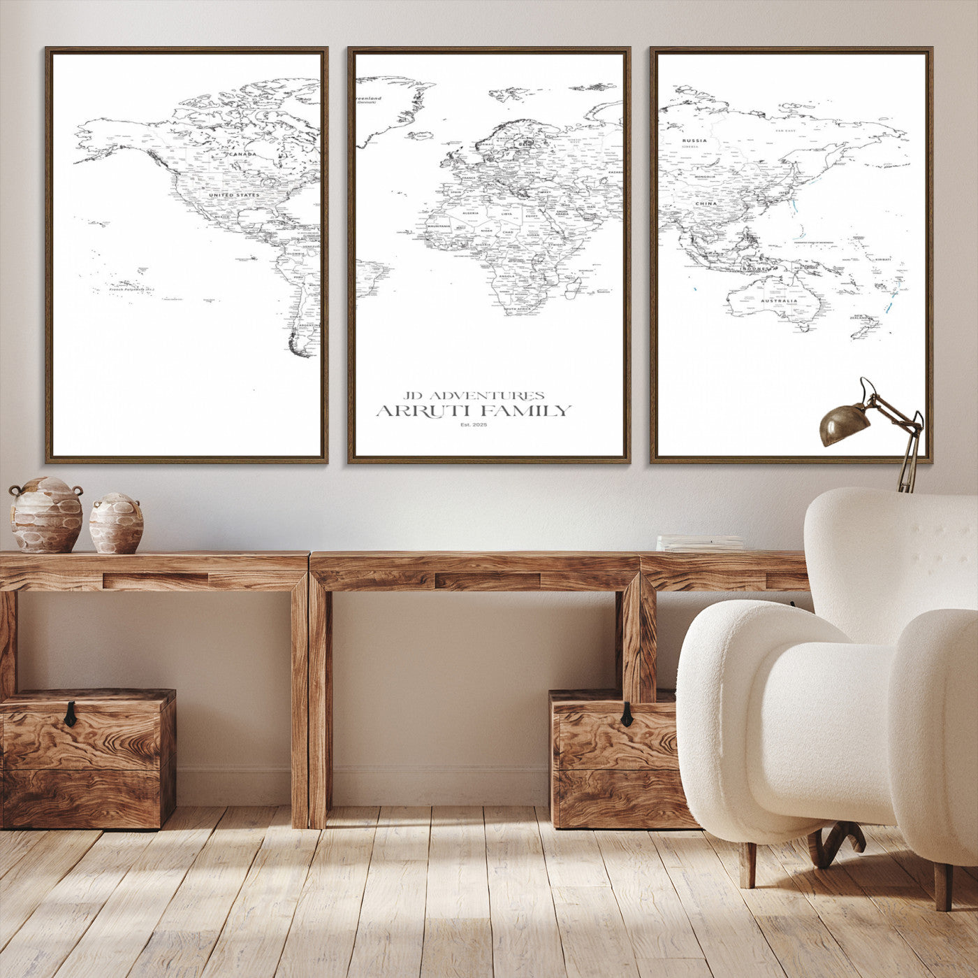 23223-MGV-CV-36X24-Push Pin World Map Canvas Print – Framed Wall Art for Couples to Track Their Travels – Anniversary Gift or Home Adventure Decor