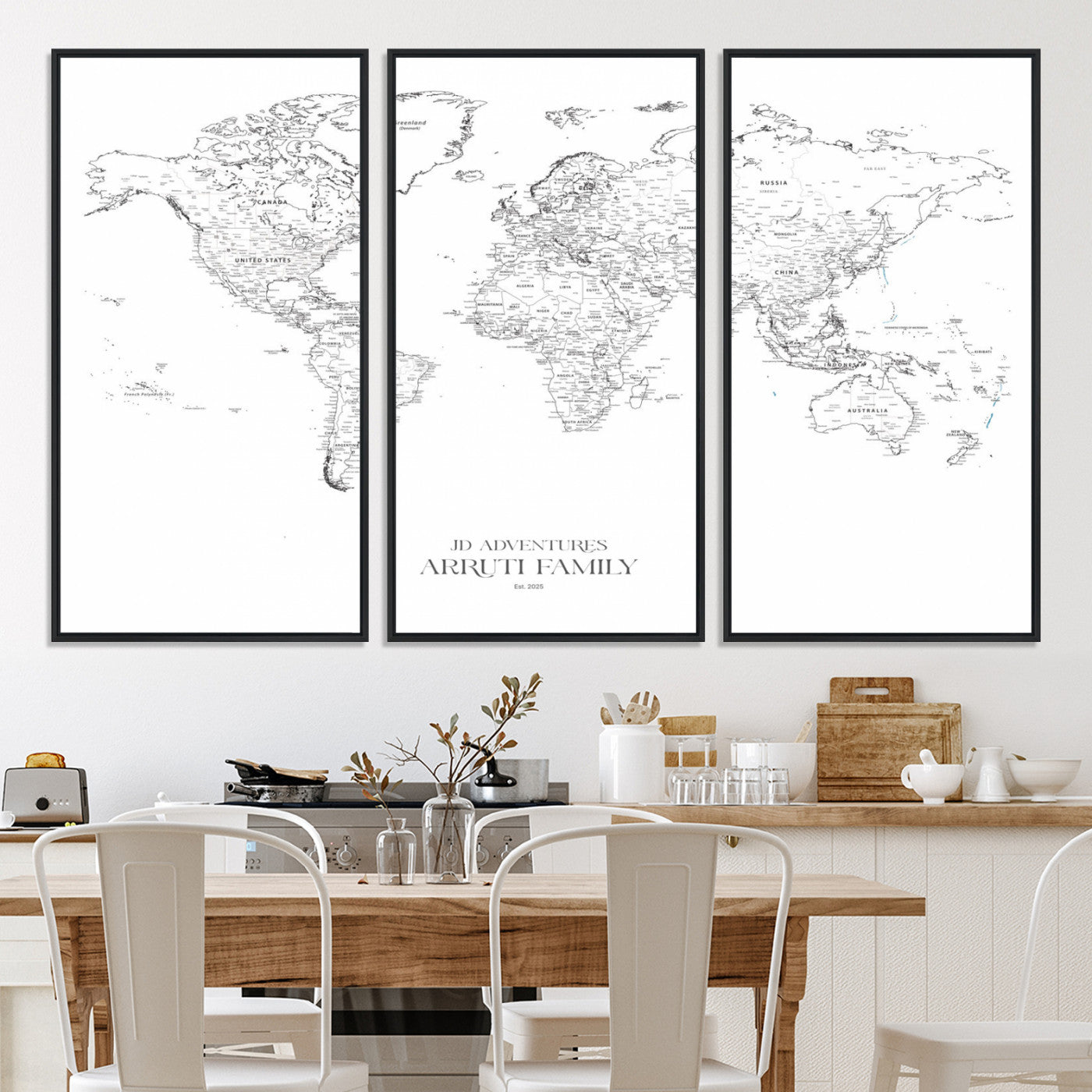 23223-MGV-CV-36X24-Push Pin World Map Canvas Print – Framed Wall Art for Couples to Track Their Travels – Anniversary Gift or Home Adventure Decor