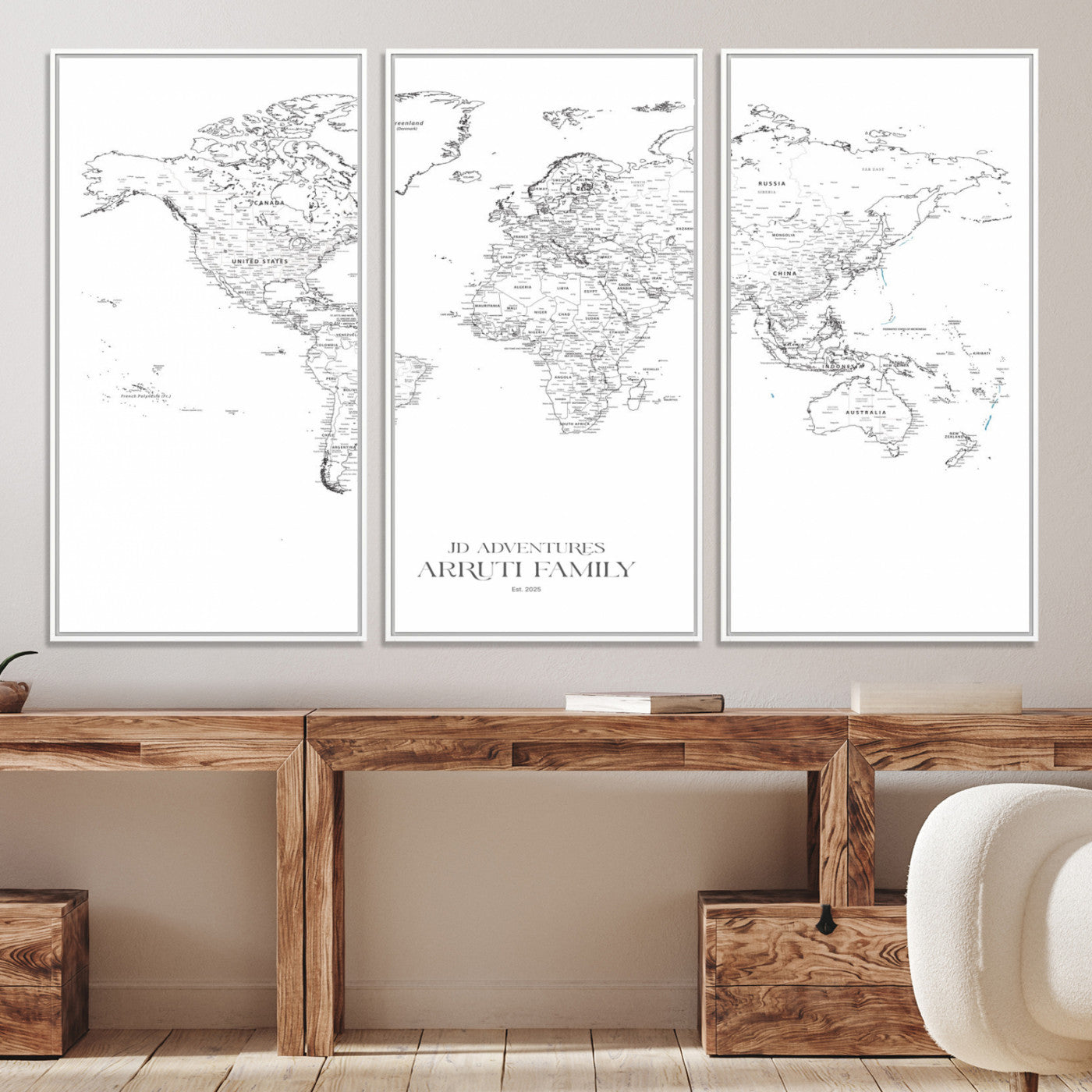 23223-MGV-CV-36X24-Push Pin World Map Canvas Print – Framed Wall Art for Couples to Track Their Travels – Anniversary Gift or Home Adventure Decor