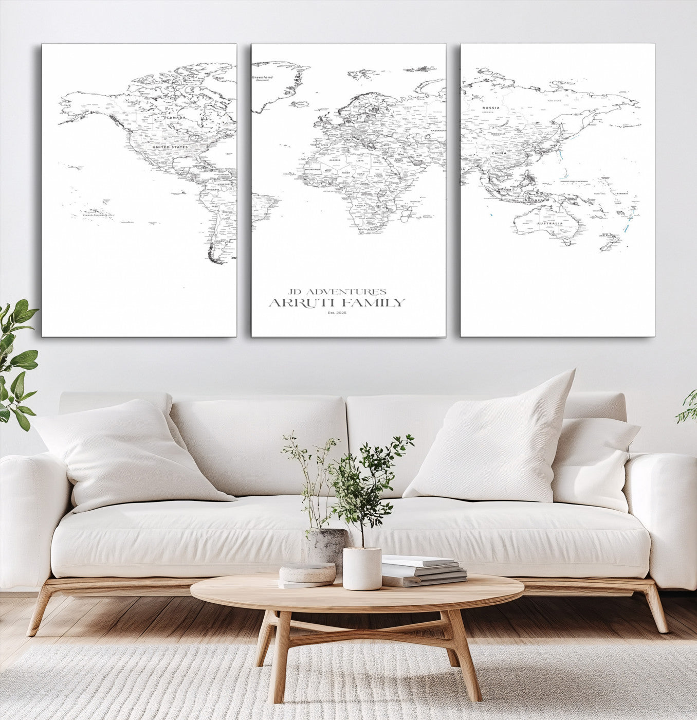 23223-MGV-CV-36X24-Push Pin World Map Canvas Print – Framed Wall Art for Couples to Track Their Travels – Anniversary Gift or Home Adventure Decor
