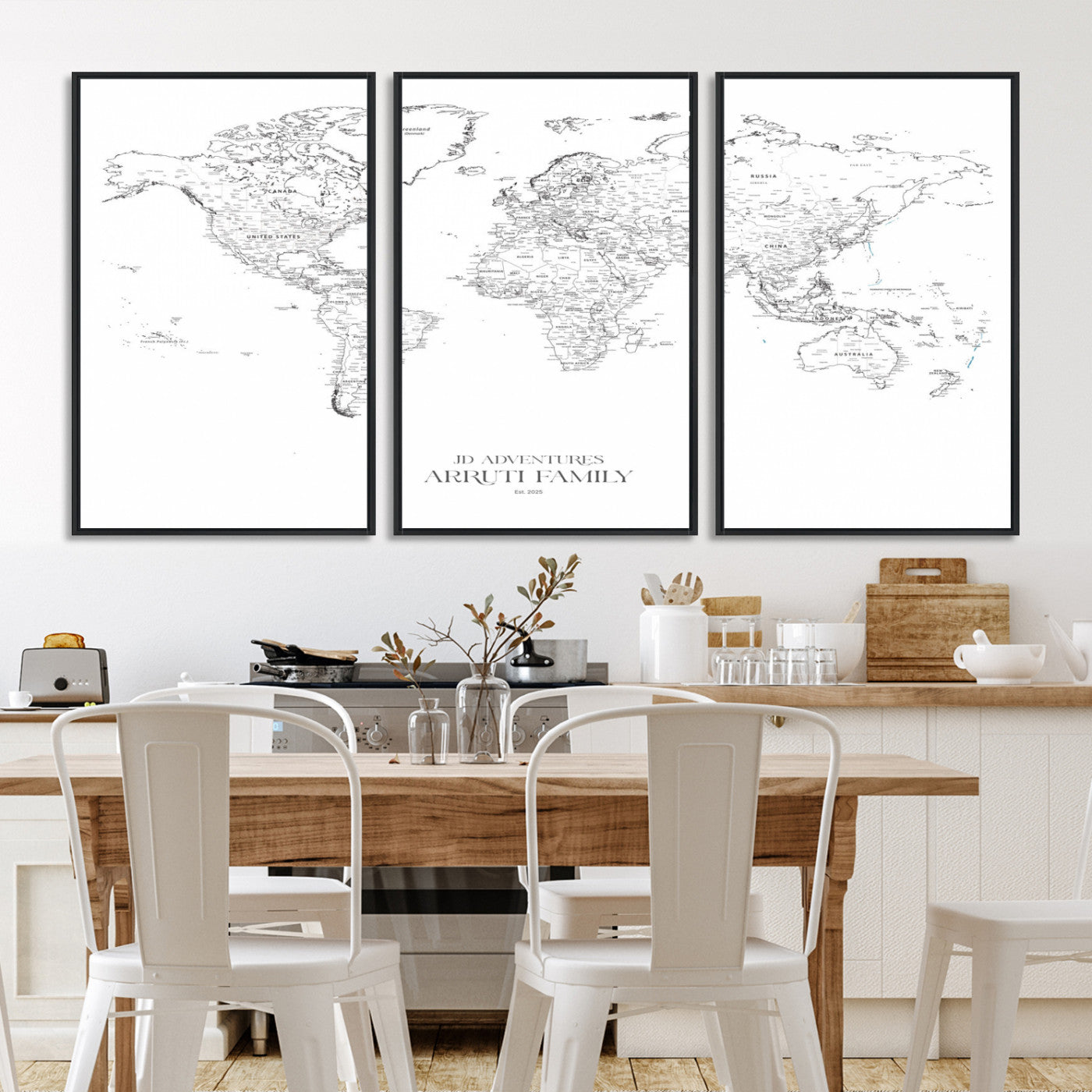 23223-MGV-CV-36X24-Push Pin World Map Canvas Print – Framed Wall Art for Couples to Track Their Travels – Anniversary Gift or Home Adventure Decor