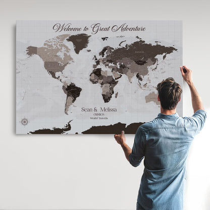 43749658-MGV-CV-36X24-Framed Canvas Push Pin World Maps: Stylish Wall Art to Track Travels, Adventures, and Create a Personalized Journey Display - H34