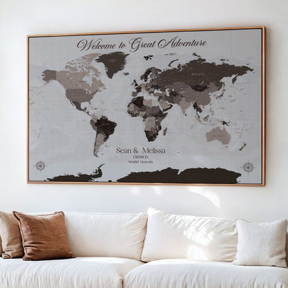 43749658-MGV-CV-36X24-Framed Canvas Push Pin World Maps: Stylish Wall Art to Track Travels, Adventures, and Create a Personalized Journey Display - H34