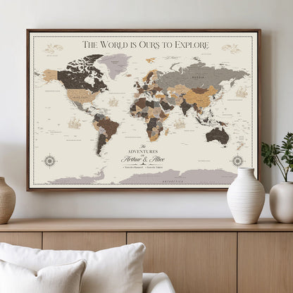 80998319-MGV-CV-36X24-Personalize World Map Push Pin Wall Canvas Print – Personalized Travel Tracker with Pins – Framed Large Multi-Size Canvas for Home Office Decor - H3